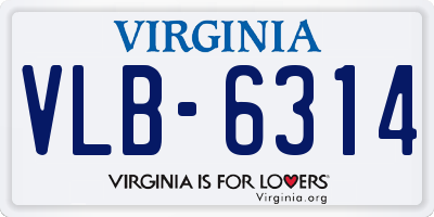 VA license plate VLB6314