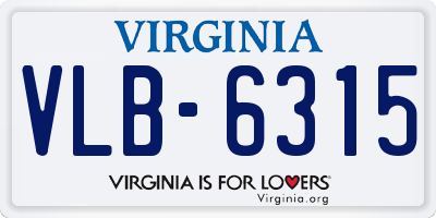 VA license plate VLB6315