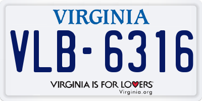 VA license plate VLB6316