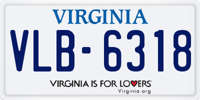 VA license plate VLB6318