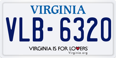 VA license plate VLB6320