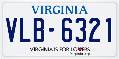 VA license plate VLB6321
