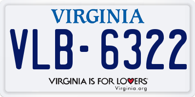 VA license plate VLB6322