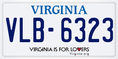 VA license plate VLB6323