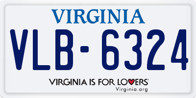 VA license plate VLB6324