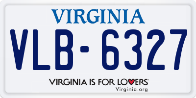 VA license plate VLB6327