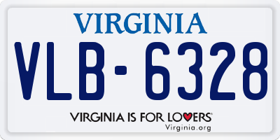 VA license plate VLB6328