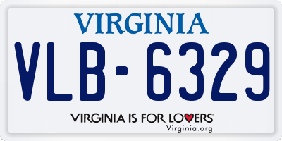 VA license plate VLB6329