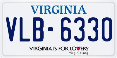 VA license plate VLB6330