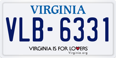 VA license plate VLB6331