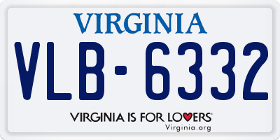 VA license plate VLB6332