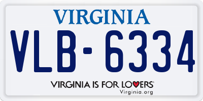 VA license plate VLB6334