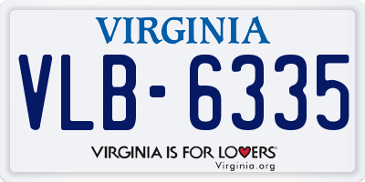 VA license plate VLB6335