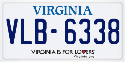 VA license plate VLB6338
