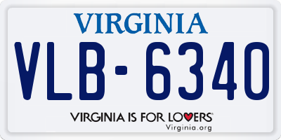 VA license plate VLB6340