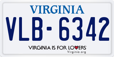 VA license plate VLB6342