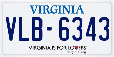 VA license plate VLB6343