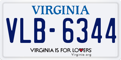 VA license plate VLB6344