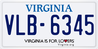 VA license plate VLB6345