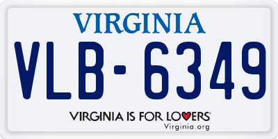 VA license plate VLB6349