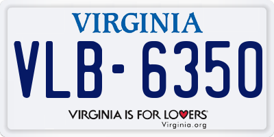 VA license plate VLB6350