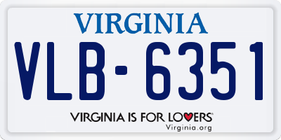VA license plate VLB6351
