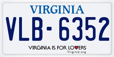 VA license plate VLB6352