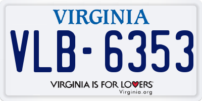 VA license plate VLB6353