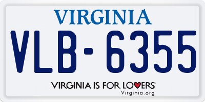 VA license plate VLB6355