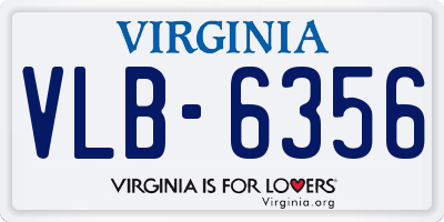 VA license plate VLB6356