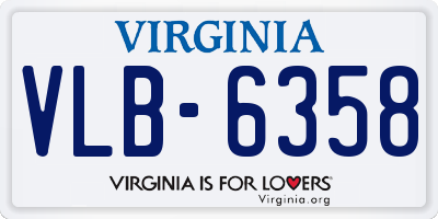 VA license plate VLB6358