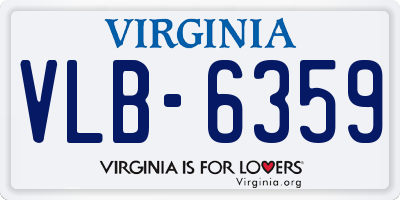 VA license plate VLB6359