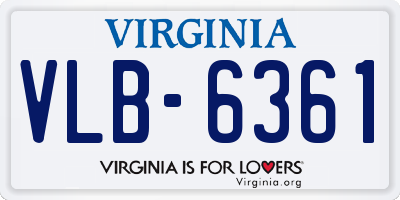VA license plate VLB6361