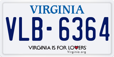 VA license plate VLB6364