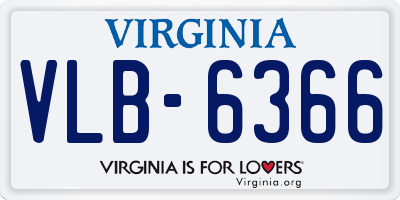 VA license plate VLB6366