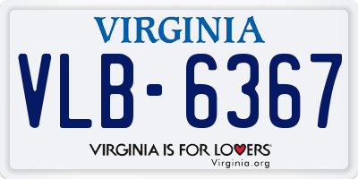 VA license plate VLB6367