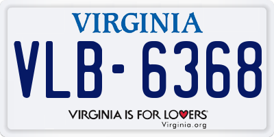 VA license plate VLB6368