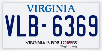 VA license plate VLB6369