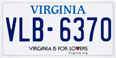 VA license plate VLB6370