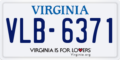 VA license plate VLB6371