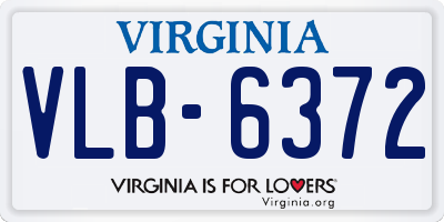 VA license plate VLB6372