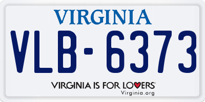 VA license plate VLB6373