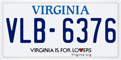 VA license plate VLB6376