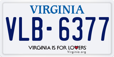 VA license plate VLB6377