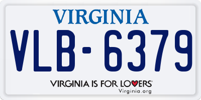 VA license plate VLB6379