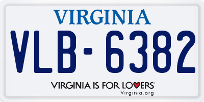 VA license plate VLB6382