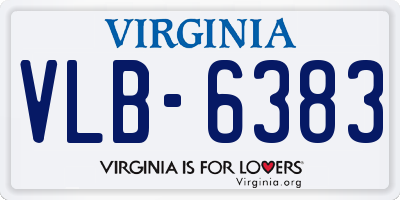VA license plate VLB6383