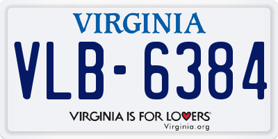 VA license plate VLB6384