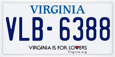 VA license plate VLB6388