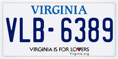 VA license plate VLB6389